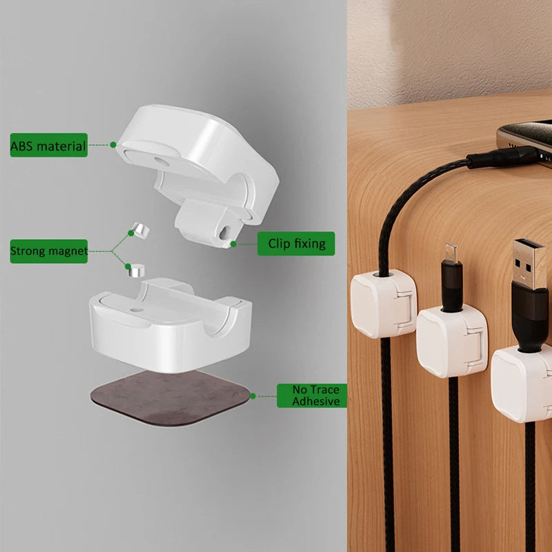 2-Pack Magnetic Cable Clips β Desk Cord & Cable Management Organizer | Efficient Office" - My Store