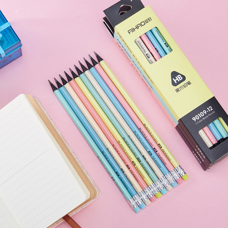 HB Wooden Pencils with Eraser – Sharpened Graphite Pencils for School & Office