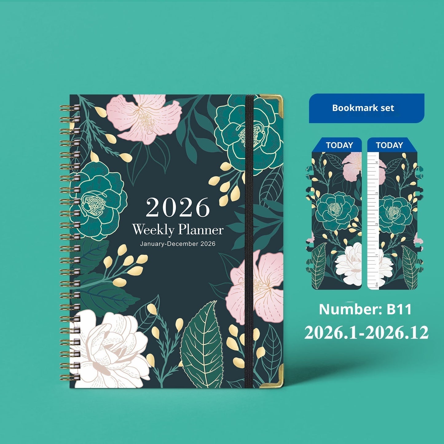 2026 A5 Coil Notebook – English Weekly Planner & Notes