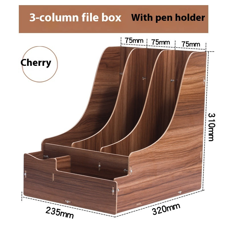 Wood Desk Organizer with Drawer – File & Stationery Storage Box - My Store