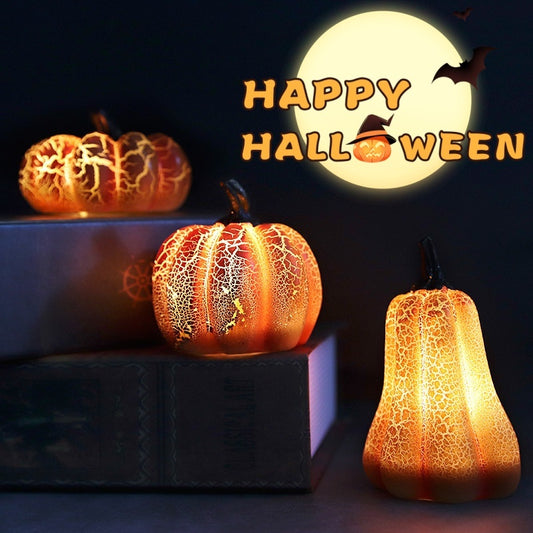 3-Piece LED Pumpkin Lantern Set – Warm Glow Halloween Desk & Home Décor