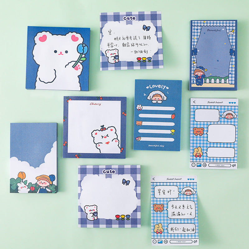 Cute Cherry Bear Sticky Notes – Tear-Away Mini Notepad for School, Office & Study