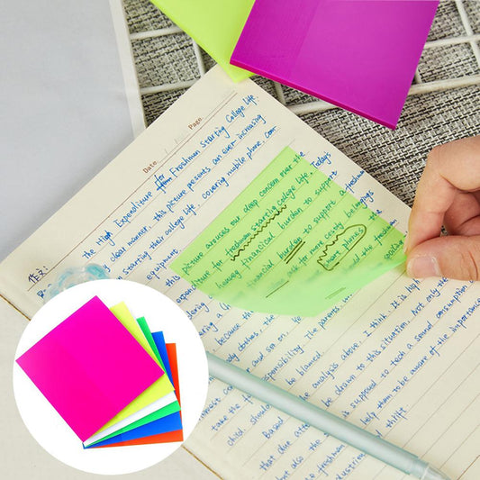 Transparent Study Sticky Notes – Waterproof PET Tabs for Students & Journaling