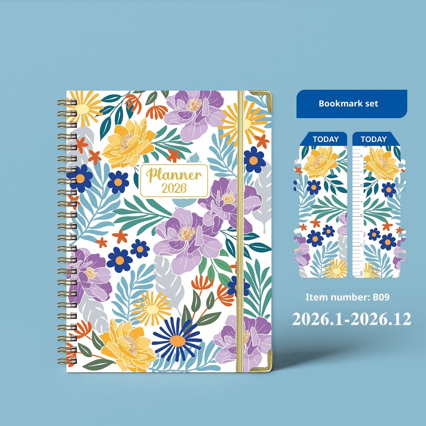 2026 A5 Coil Notebook – English Weekly Planner & Notes