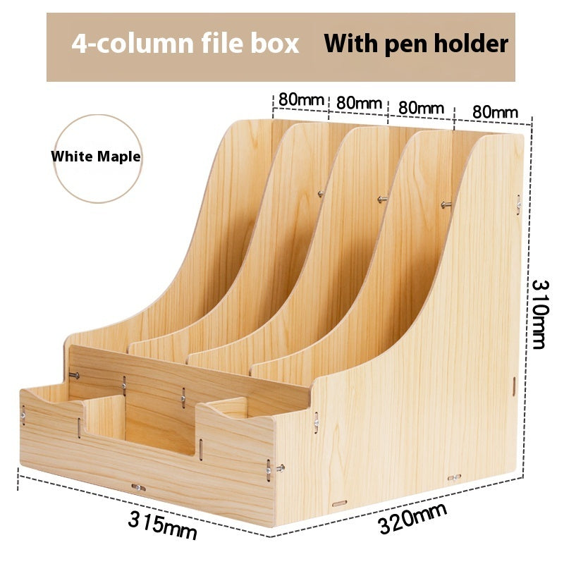 Wood Desk Organizer with Drawer – File & Stationery Storage Box - My Store