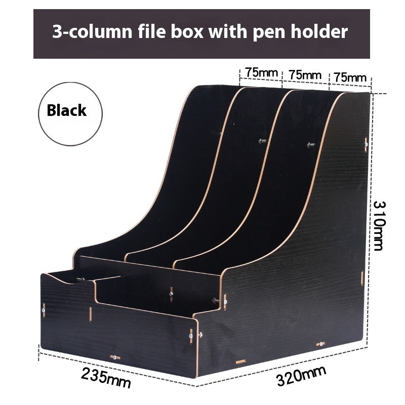 Wood Desk Organizer with Drawer – File & Stationery Storage Box - My Store