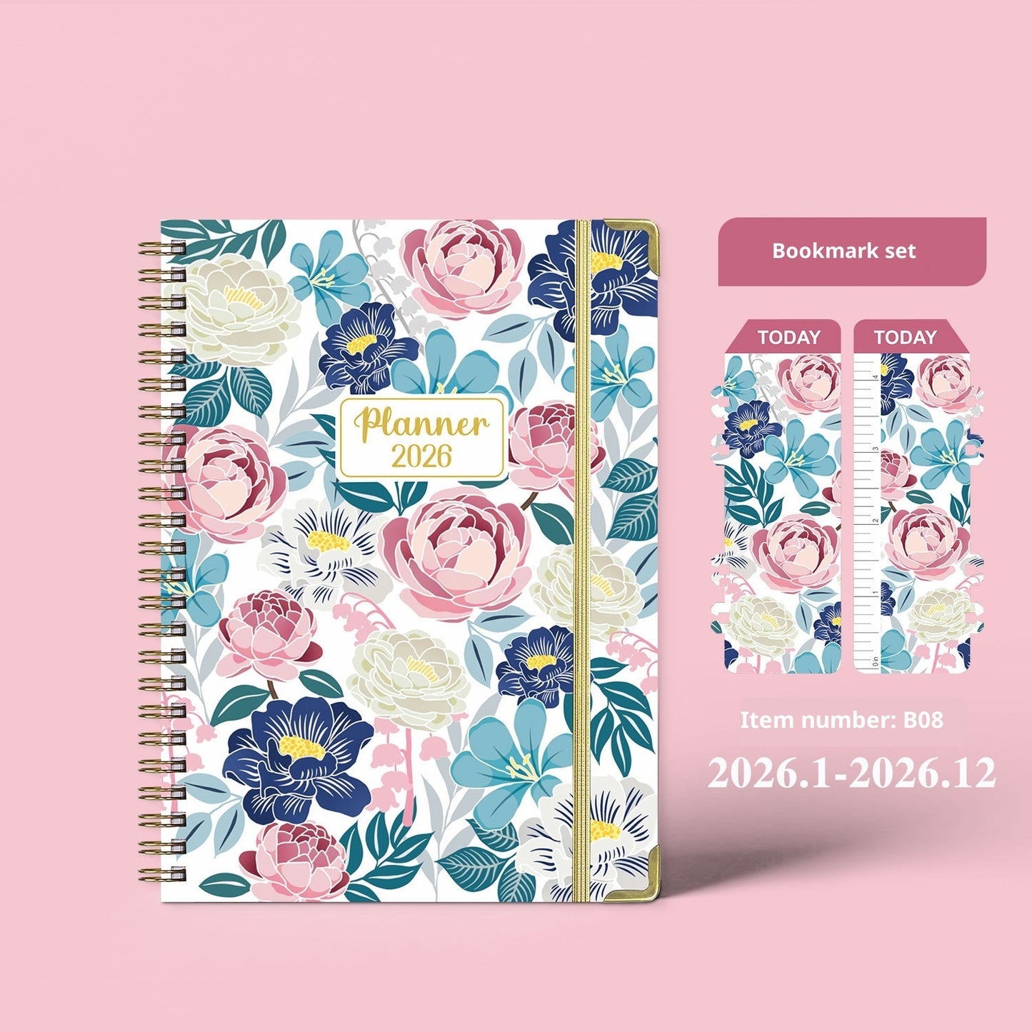 2026 A5 Coil Notebook – English Weekly Planner & Notes