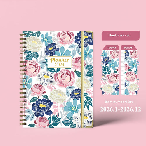 2026 A5 Coil Notebook – English Weekly Planner & Notes - My Store