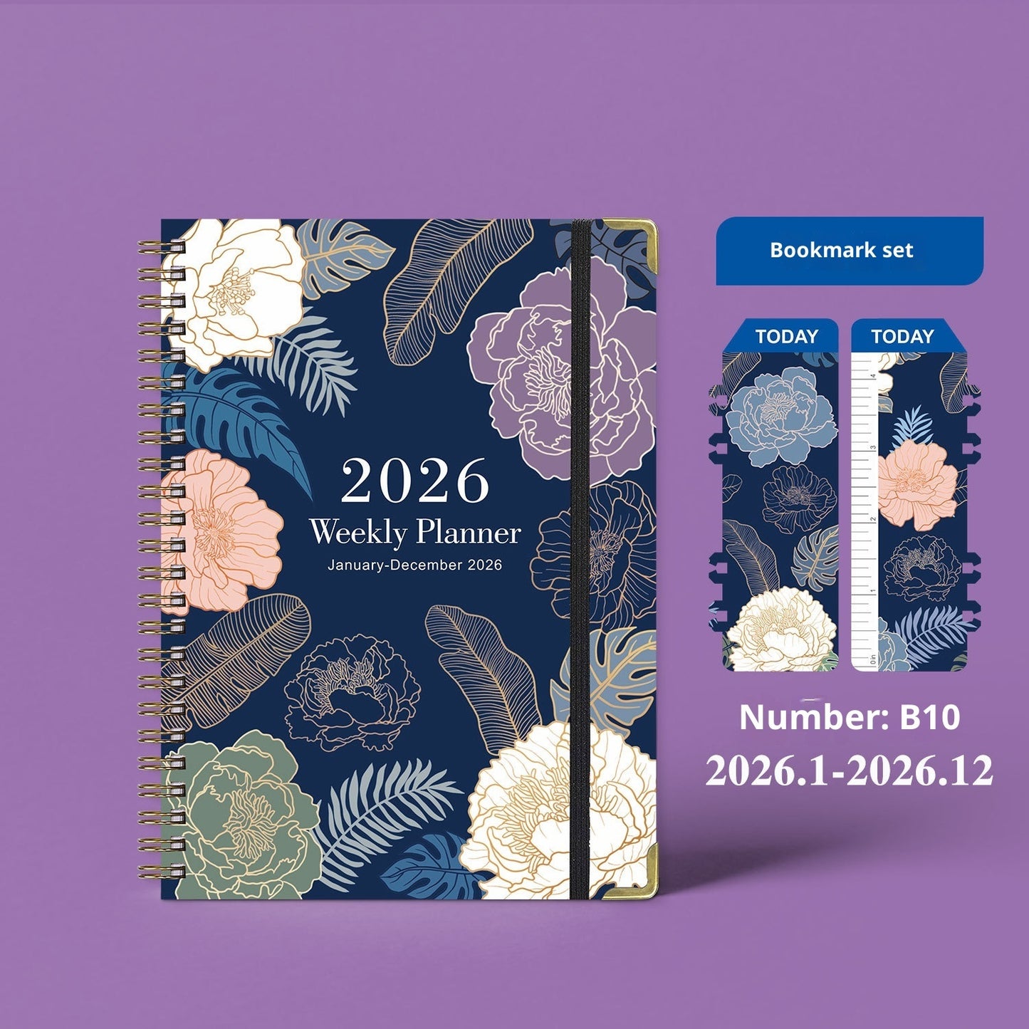 2026 A5 Coil Notebook – English Weekly Planner & Notes