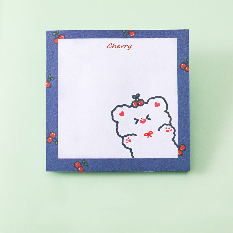 Cute Cherry Bear Sticky Notes – Tear-Away Mini Notepad for School, Office & Study