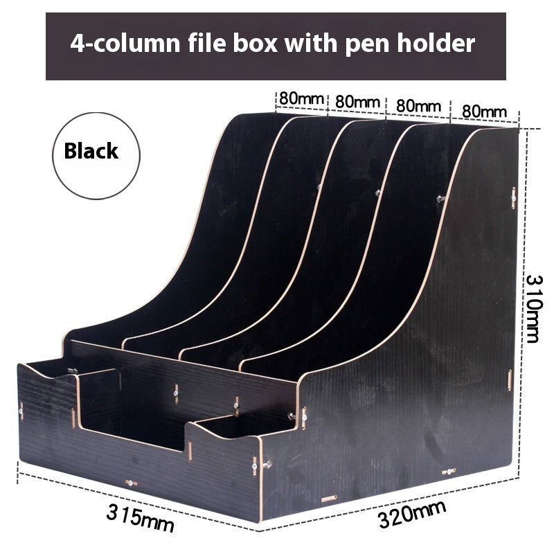 Wood Desk Organizer with Drawer – File & Stationery Storage Box - My Store