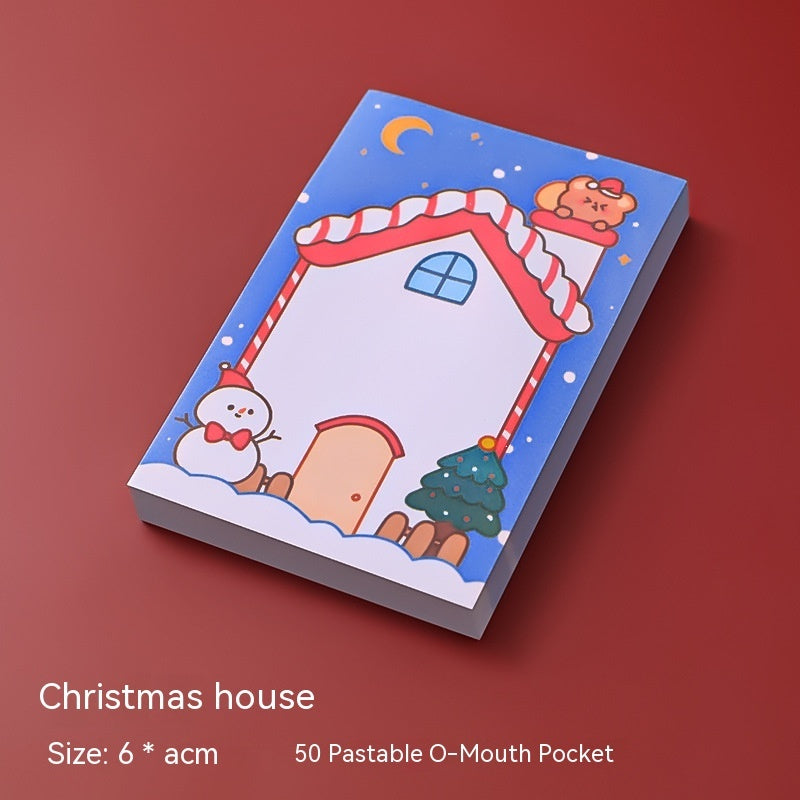 Christmas Cartoon Sticky Notes – Cute Tear-Away Mini Notepad