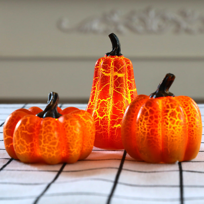 3-Piece LED Pumpkin Lantern Set – Warm Glow Halloween Desk & Home Décor