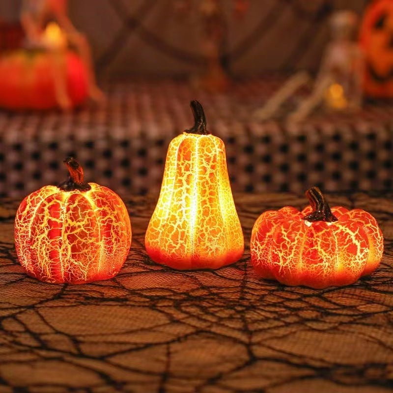 3-Piece LED Pumpkin Lantern Set – Warm Glow Halloween Desk & Home Décor