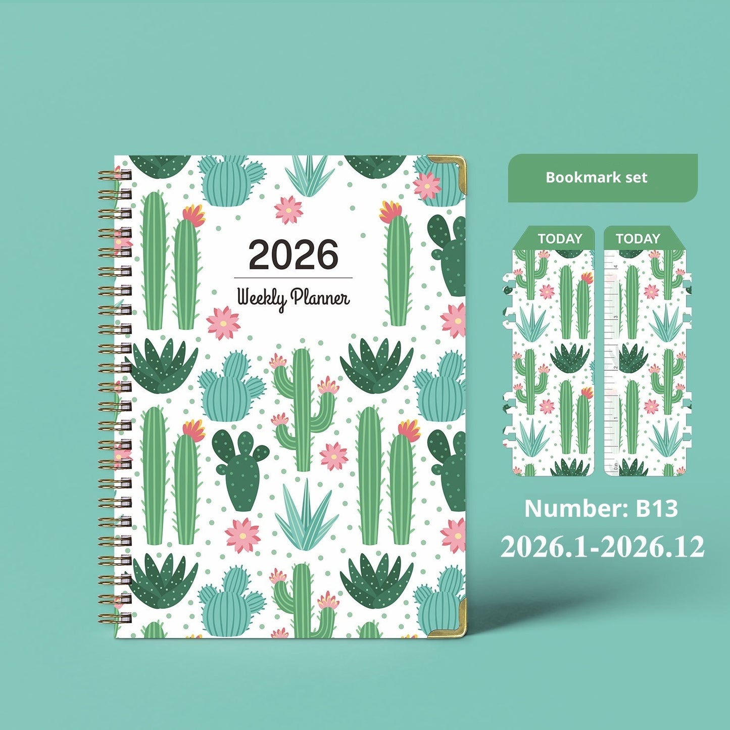 2026 A5 Coil Notebook – English Weekly Planner & Notes