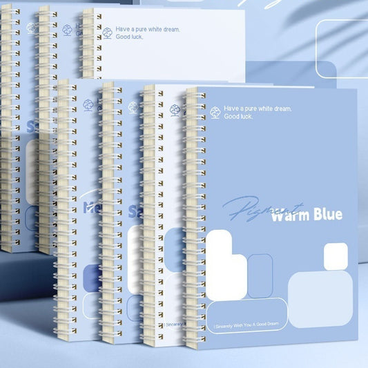 Simple Blue A5 Spiral Notebook – Minimalist Daily Notes