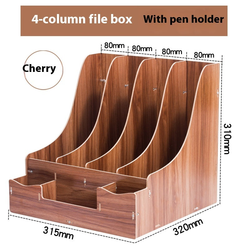 Wood Desk Organizer with Drawer – File & Stationery Storage Box - My Store