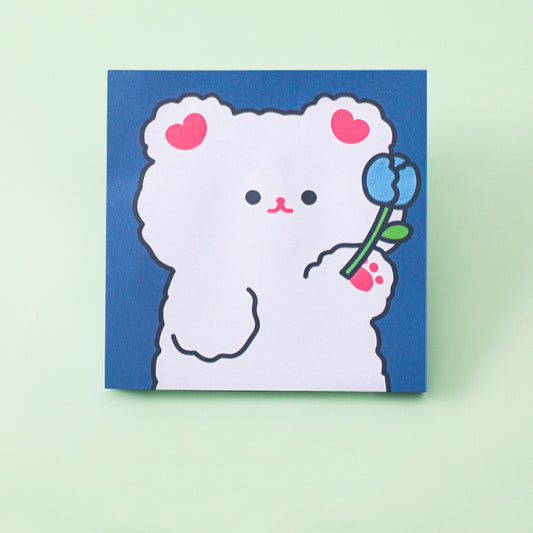 Cute Cherry Bear Sticky Notes – Tear-Away Mini Notepad for School, Office & Study