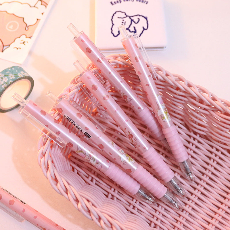 Kawaii Peach Press Gel Pen – Cute 0.5mm Smooth Writing Korean Stationery