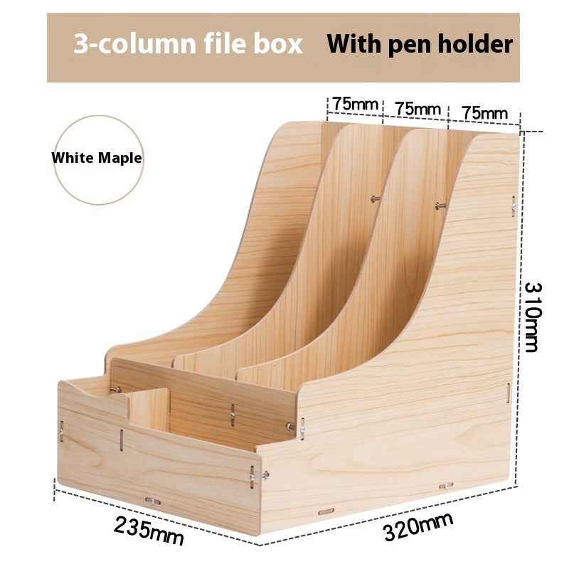 Wood Desk Organizer with Drawer – File & Stationery Storage Box - My Store