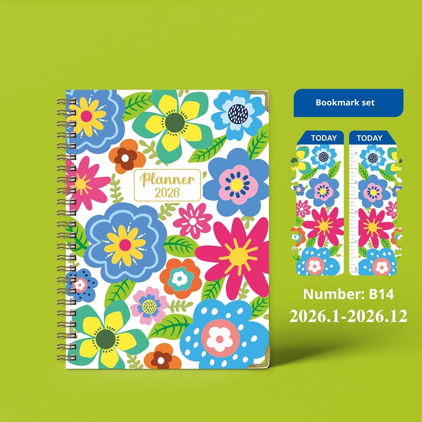 2026 A5 Coil Notebook – English Weekly Planner & Notes