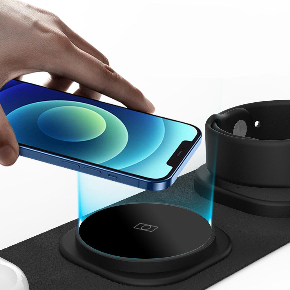 3-in-1 Foldable Wireless Travel Charger – Fast Charging for Phone, Watch & Earbuds
