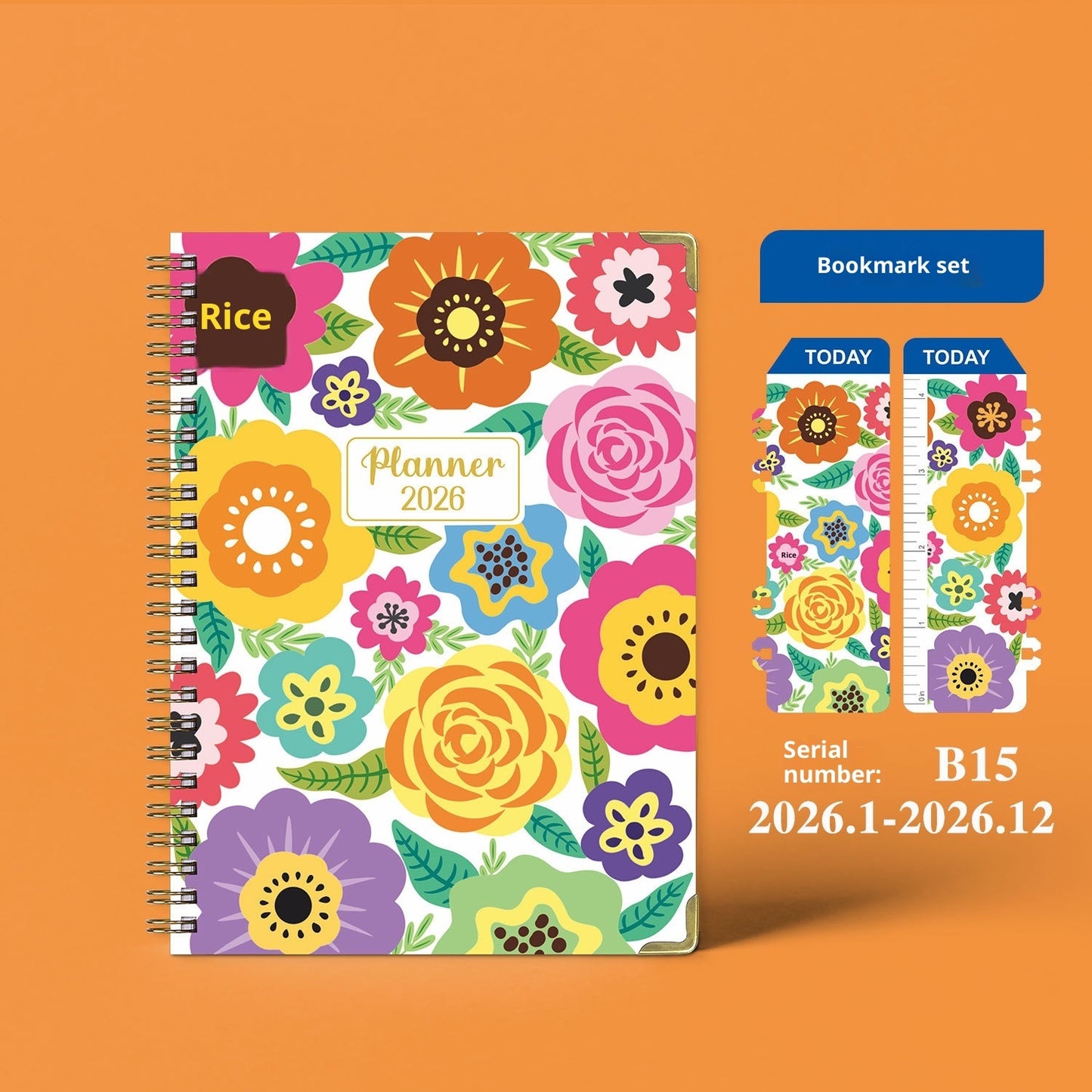 2026 A5 Coil Notebook – English Weekly Planner & Notes