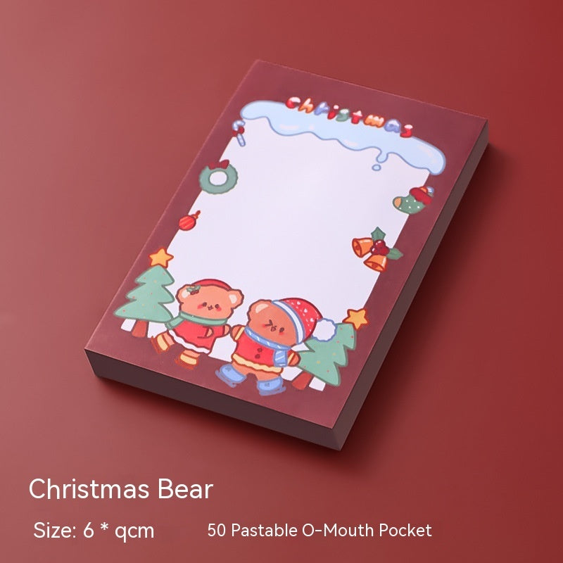 Christmas Cartoon Sticky Notes – Cute Tear-Away Mini Notepad