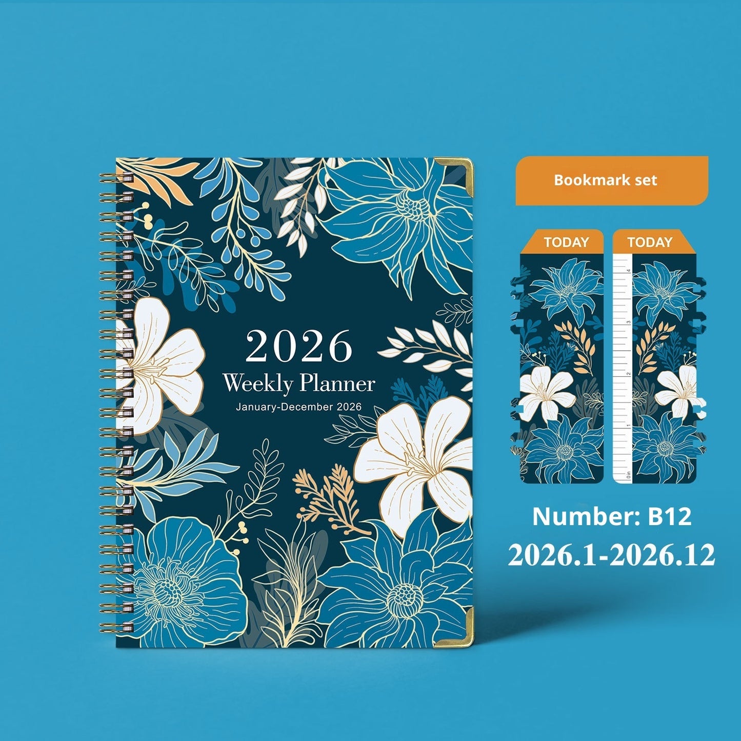2026 A5 Coil Notebook – English Weekly Planner & Notes